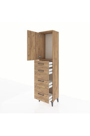 Arges Dolap Tek Raflı 4 Çekmeceli Tek Kapaklı 44x30x182 - S22M019V9A
