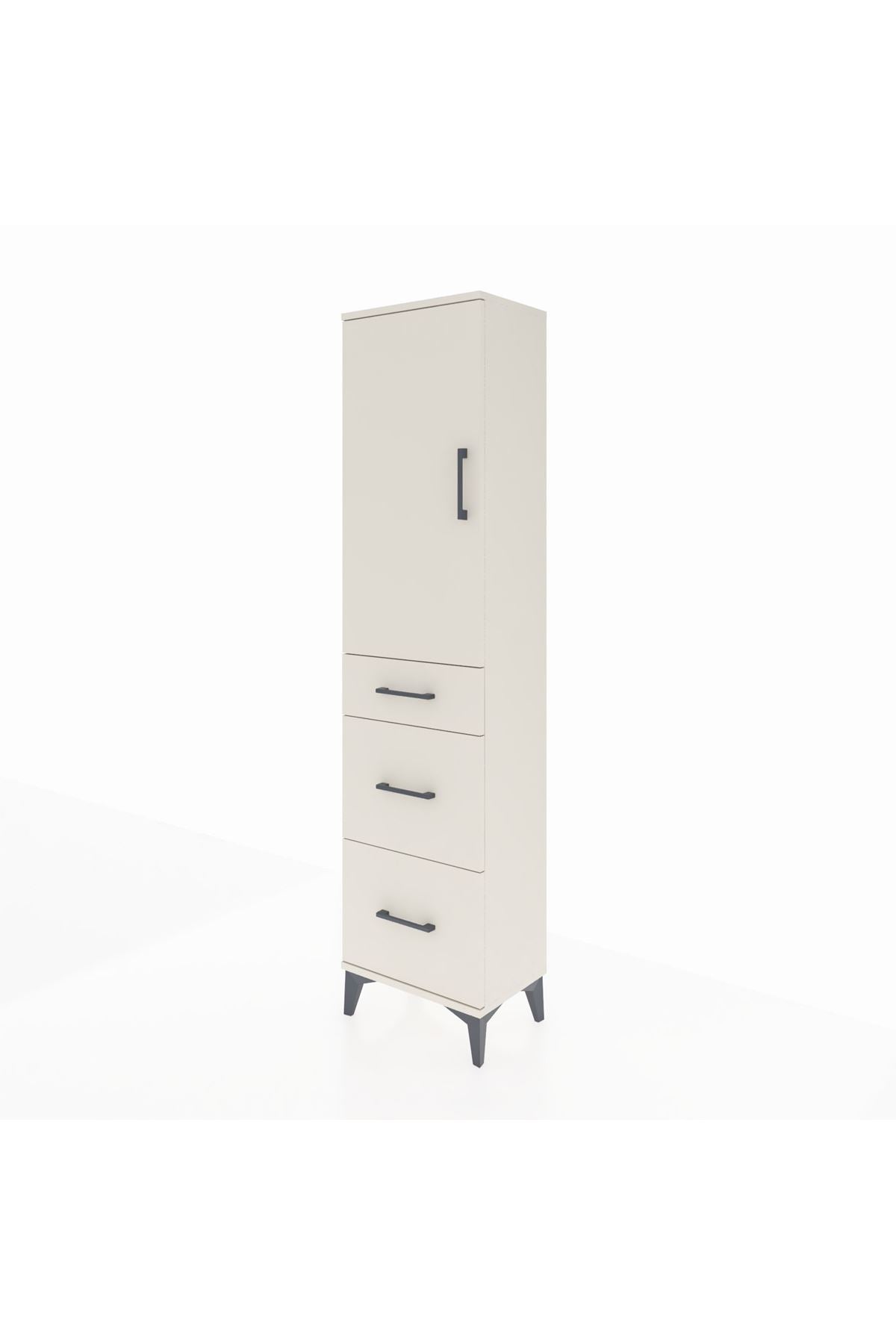Arges Dolap 3 Raflı 3 Çekmeceli Tek Kapaklı 44x30x182 - S22M020V1A