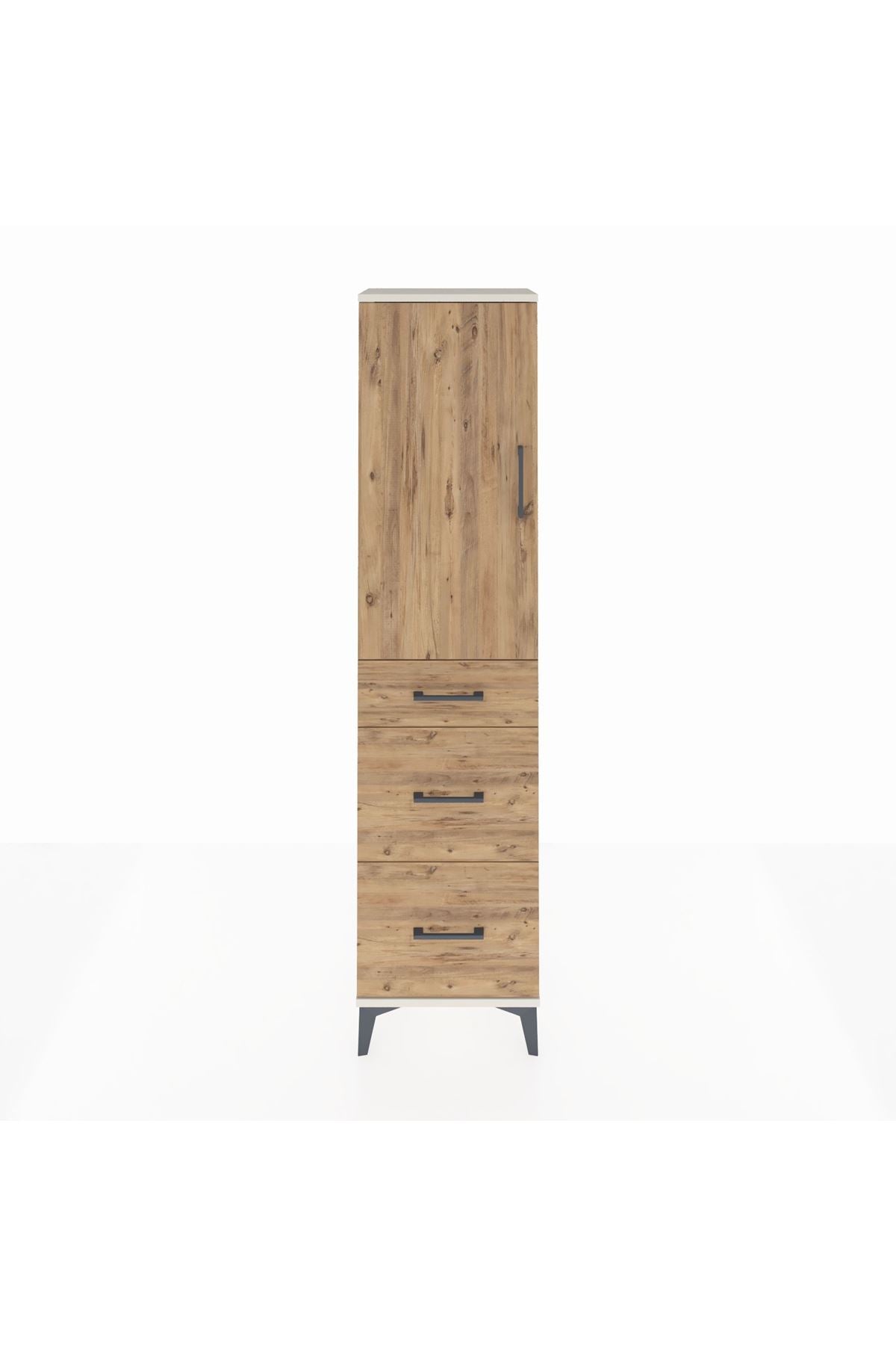 Arges Dolap 3 Raflı 3 Çekmeceli Tek Kapaklı 44x30x182 - S22M020V3A