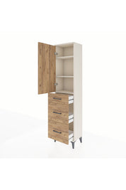 Arges Dolap 3 Raflı 3 Çekmeceli Tek Kapaklı 44x30x182 - S22M020V3A