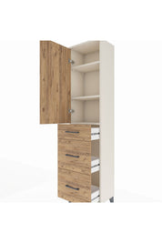 Arges Dolap 3 Raflı 3 Çekmeceli Tek Kapaklı 44x30x182 - S22M020V3A