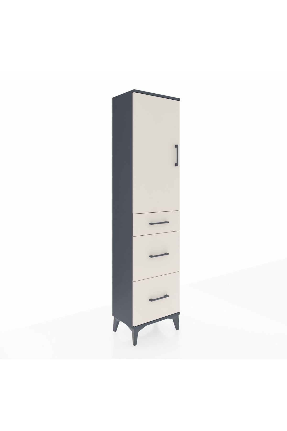 Arges Dolap 3 Raflı 3 Çekmeceli Tek Kapaklı 44x30x182 - S22M020V4A