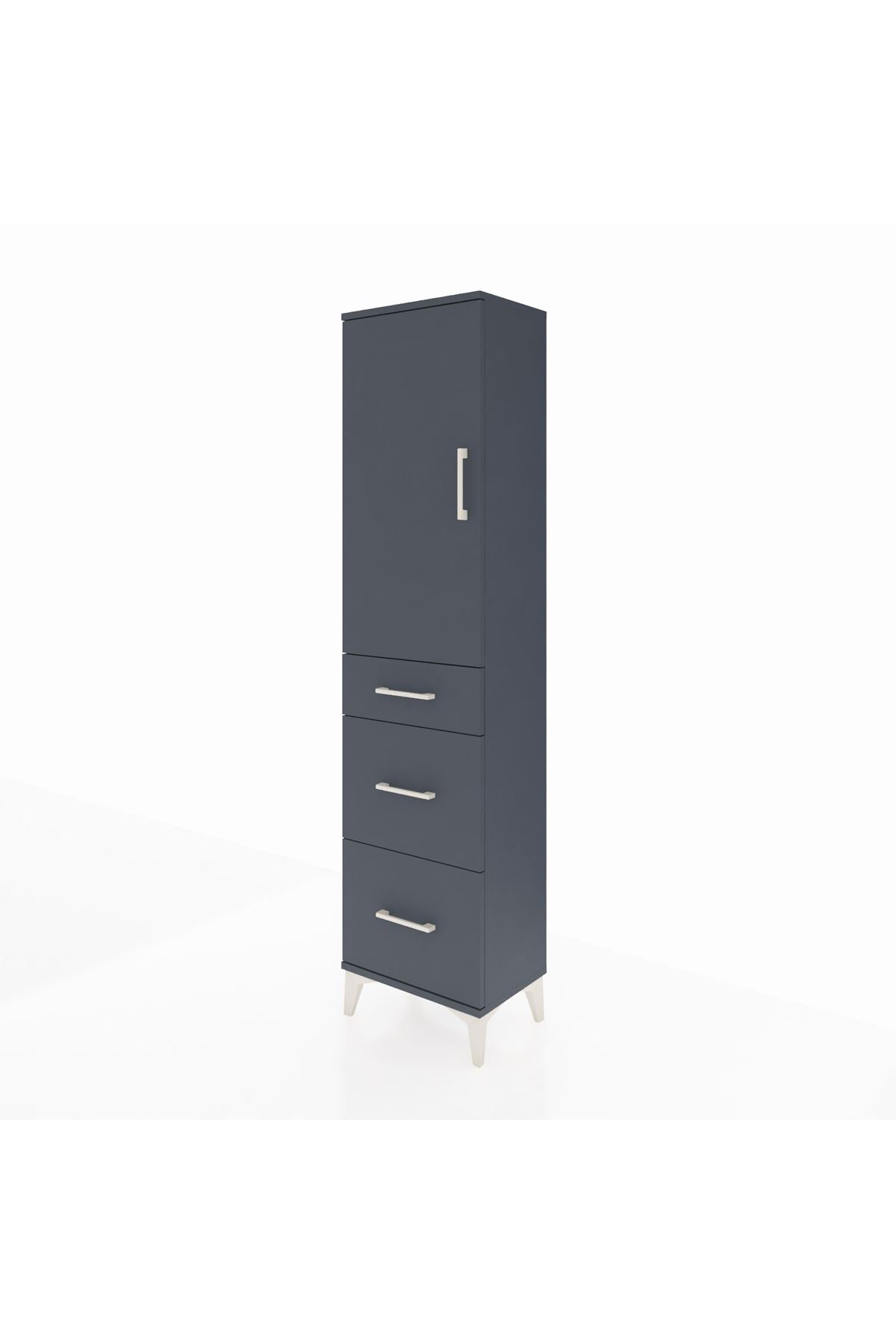 Arges Dolap 3 Raflı 3 Çekmeceli Tek Kapaklı 44x30x182 - S22M020V5A