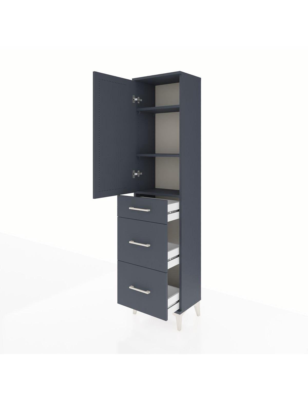 Arges Dolap 3 Raflı 3 Çekmeceli Tek Kapaklı 44x30x182 - S22M020V5A