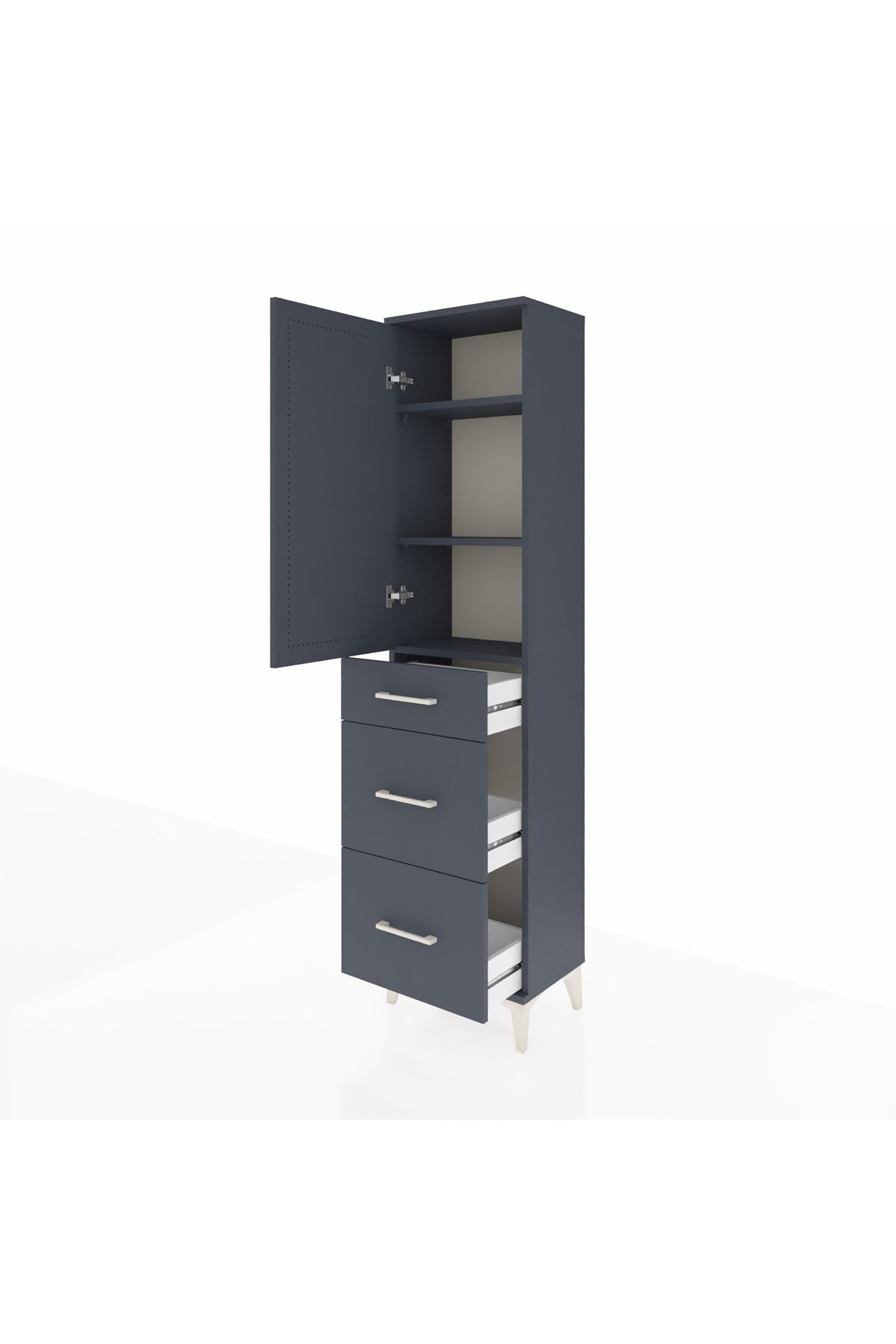 Arges Dolap 3 Raflı 3 Çekmeceli Tek Kapaklı 44x30x182 - S22M020V5A