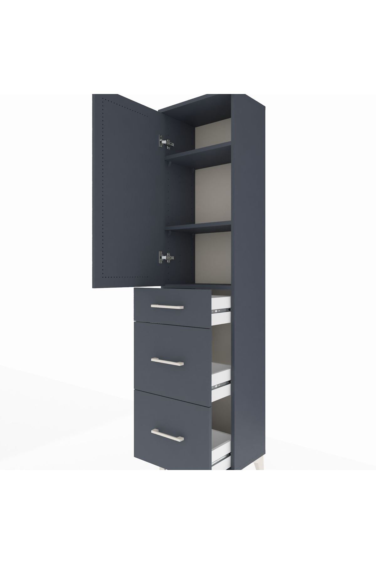 Arges Dolap 3 Raflı 3 Çekmeceli Tek Kapaklı 44x30x182 - S22M020V5A