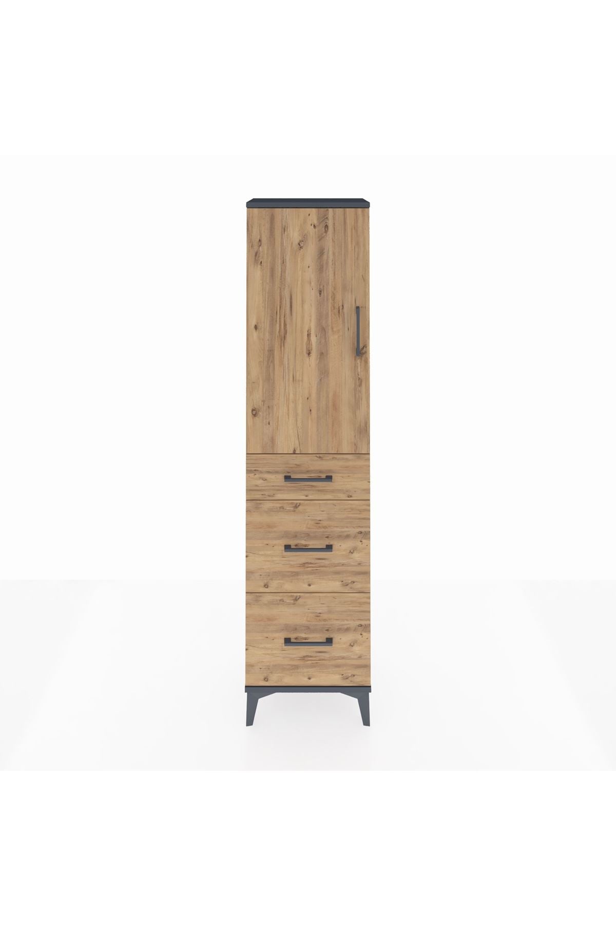 Arges Dolap 3 Raflı 3 Çekmeceli Tek Kapaklı 44x30x182 - S22M020V6A