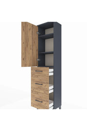 Arges Dolap 3 Raflı 3 Çekmeceli Tek Kapaklı 44x30x182 - S22M020V6A