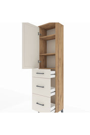Arges Dolap 3 Raflı 3 Çekmeceli Tek Kapaklı 44x30x182 - S22M020V7A