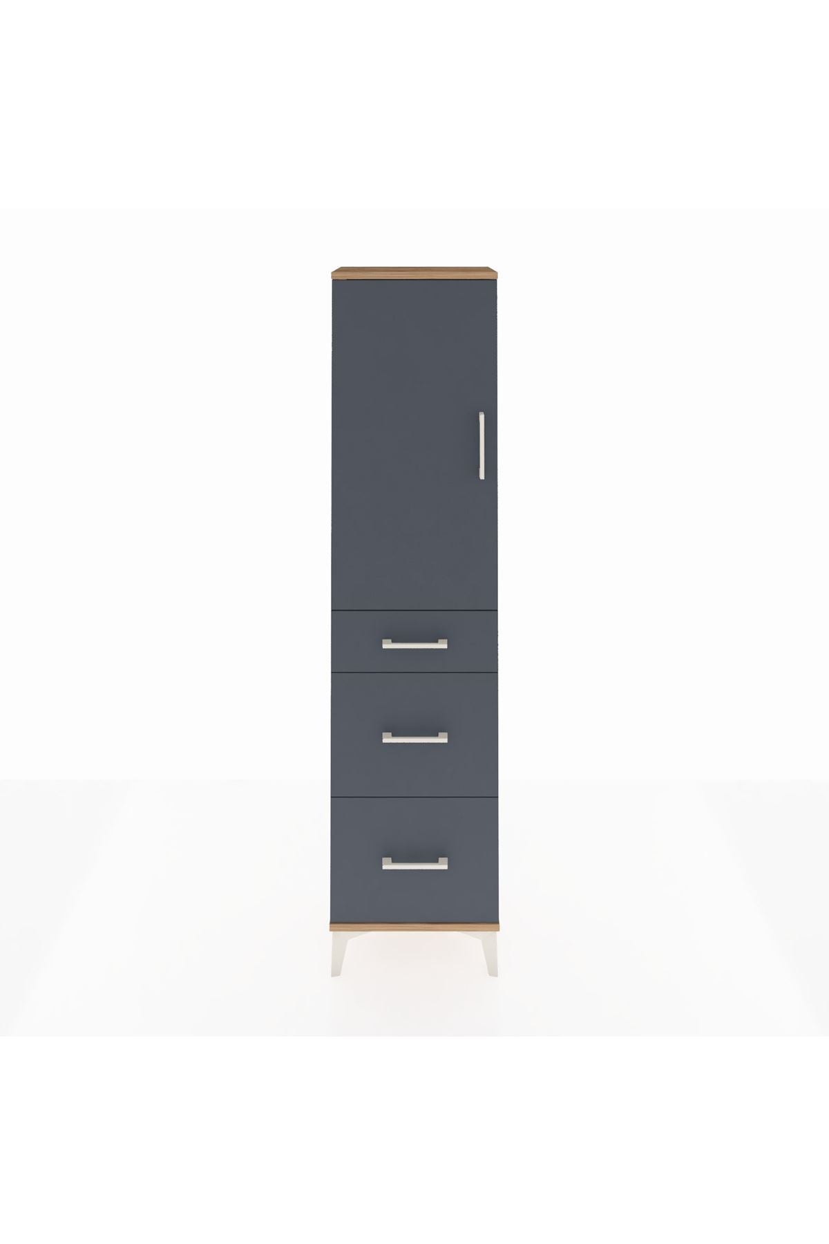 Arges Dolap 3 Raflı 3 Çekmeceli Tek Kapaklı 44x30x182 - S22M020V8A