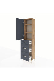 Arges Dolap 3 Raflı 3 Çekmeceli Tek Kapaklı 44x30x182 - S22M020V8A