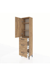 Arges Dolap 3 Raflı 3 Çekmeceli Tek Kapaklı 44x30x182 - S22M020V9A
