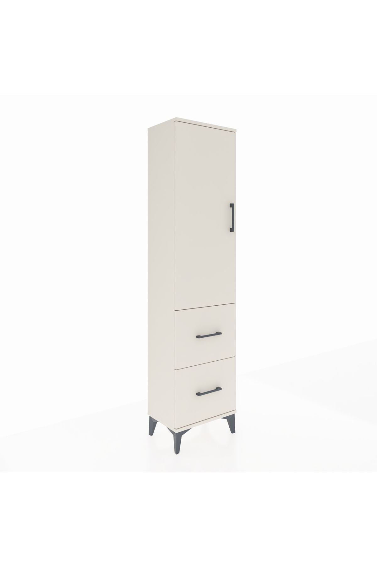 Arges Dolap 4 Raflı 2 Çekmeceli Tek Kapaklı 44x30x182 - S22M021V1A