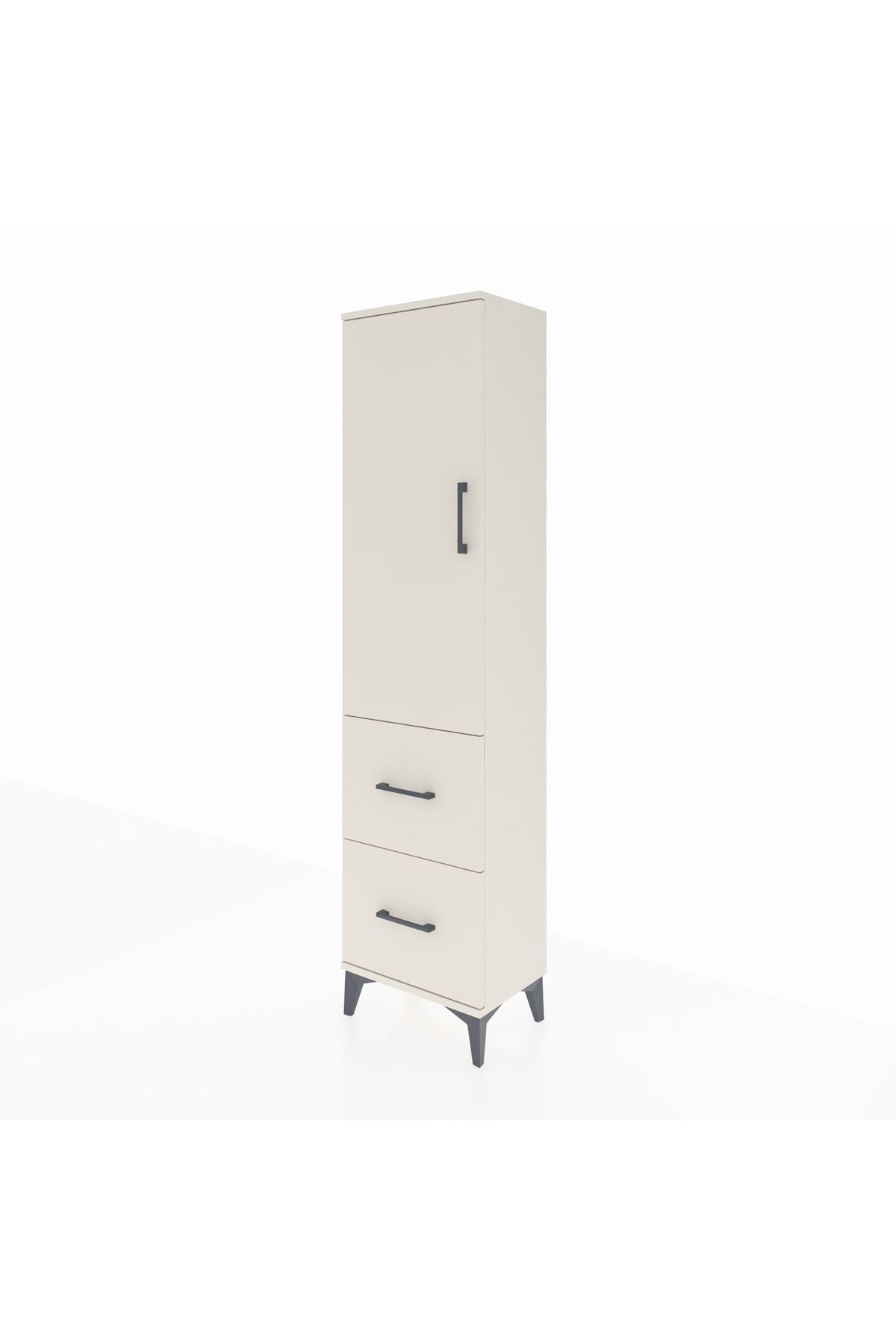 Arges Dolap 4 Raflı 2 Çekmeceli Tek Kapaklı 44x30x182 - S22M021V1A