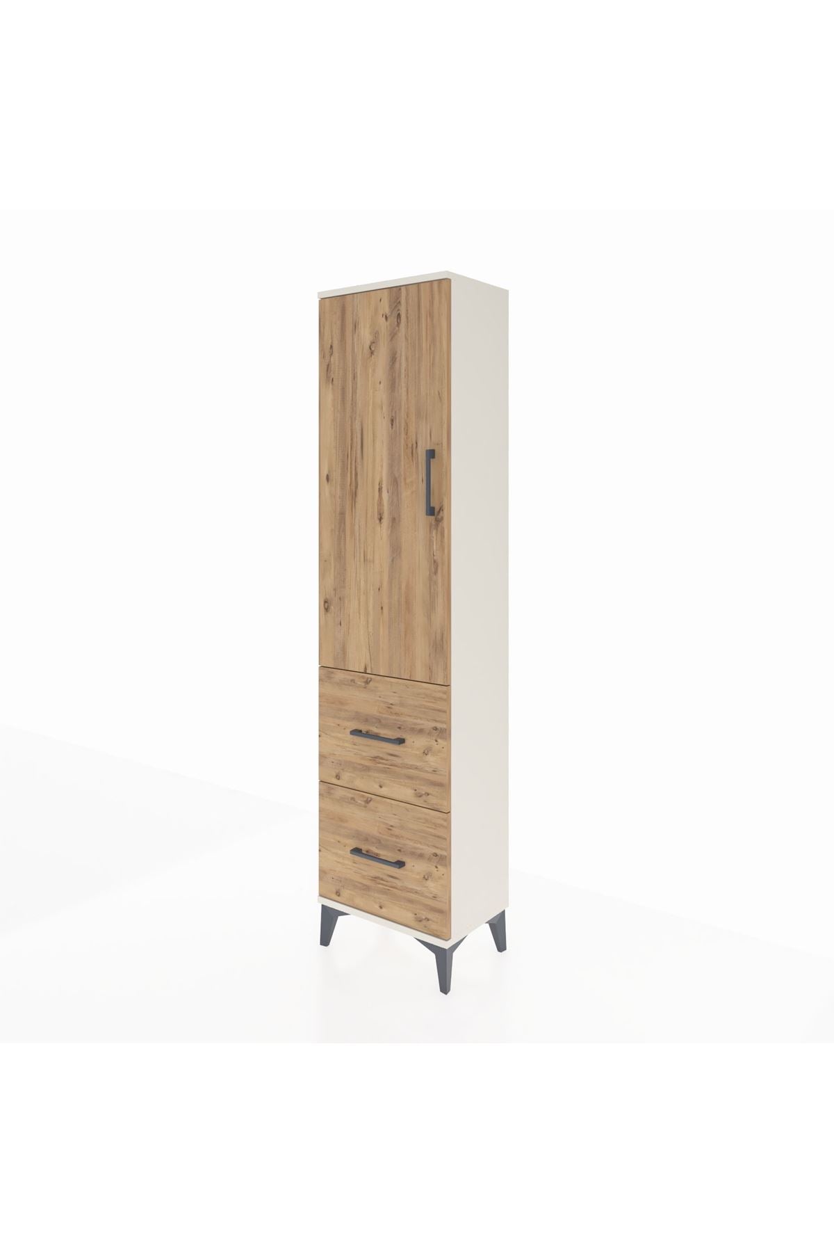 Arges Dolap 4 Raflı 2 Çekmeceli Tek Kapaklı 44x30x182 - S22M021V3A