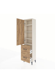 Arges Dolap 4 Raflı 2 Çekmeceli Tek Kapaklı 44x30x182 - S22M021V3A