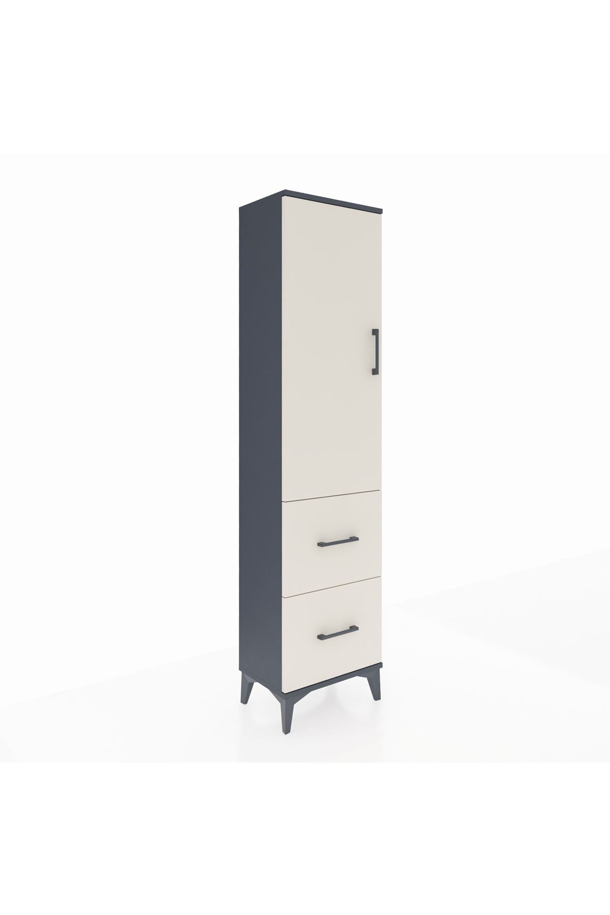 Arges Dolap 4 Raflı 2 Çekmeceli Tek Kapaklı 44x30x182 - S22M021V4A