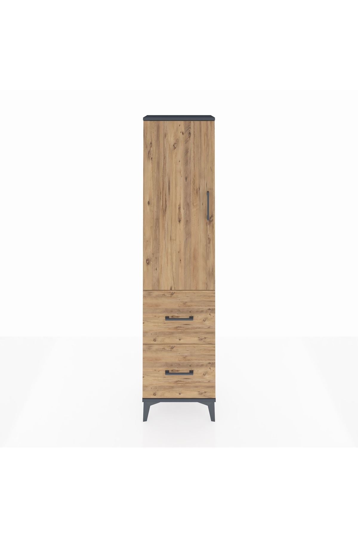 Arges Dolap 4 Raflı 2 Çekmeceli Tek Kapaklı 44x30x182 - S22M021V6A