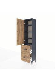 Arges Dolap 4 Raflı 2 Çekmeceli Tek Kapaklı 44x30x182 - S22M021V6A