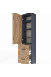 Arges Dolap 4 Raflı 2 Çekmeceli Tek Kapaklı 44x30x182 - S22M021V6A