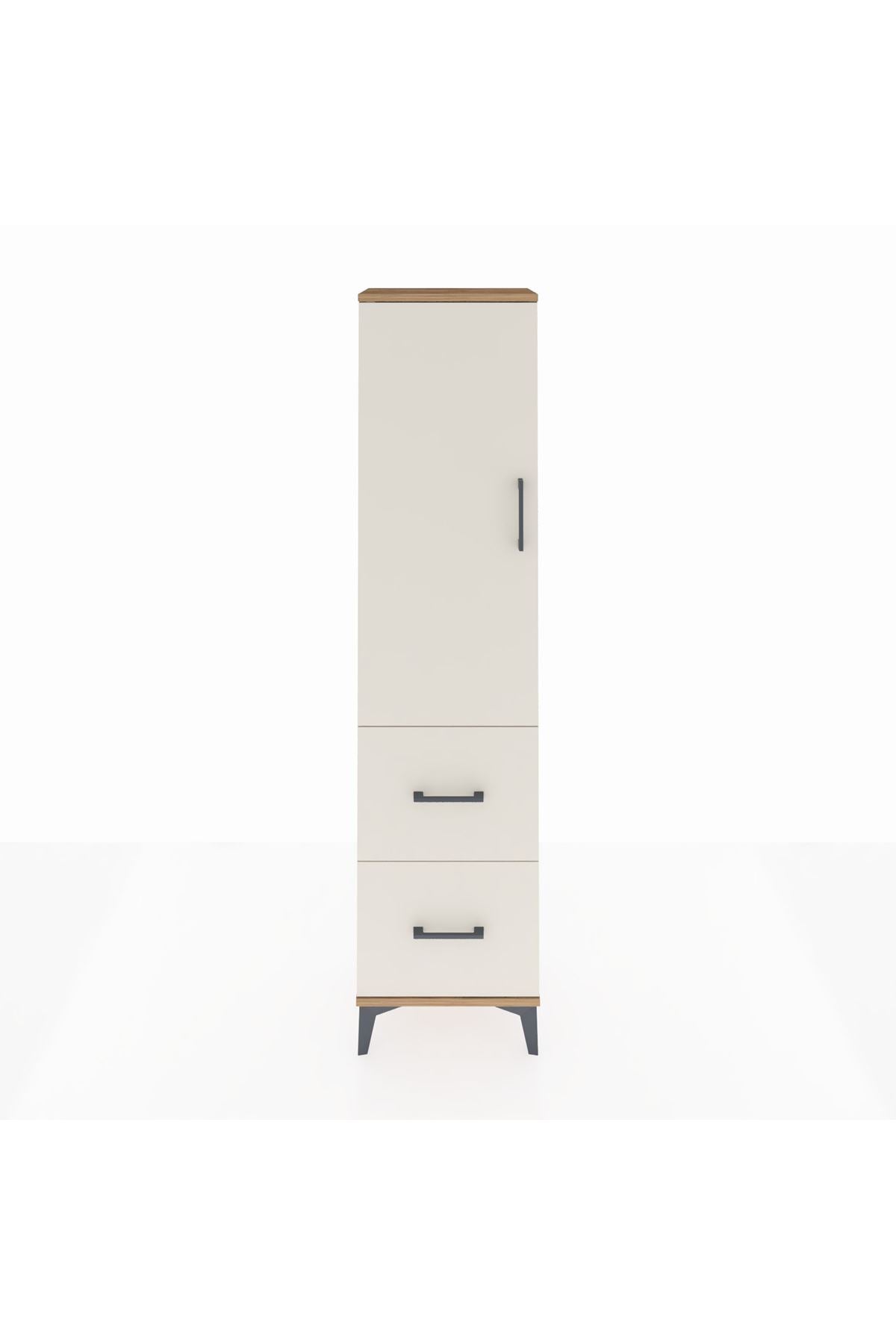 Arges Dolap 4 Raflı 2 Çekmeceli Tek Kapaklı 44x30x182 - S22M021V7A
