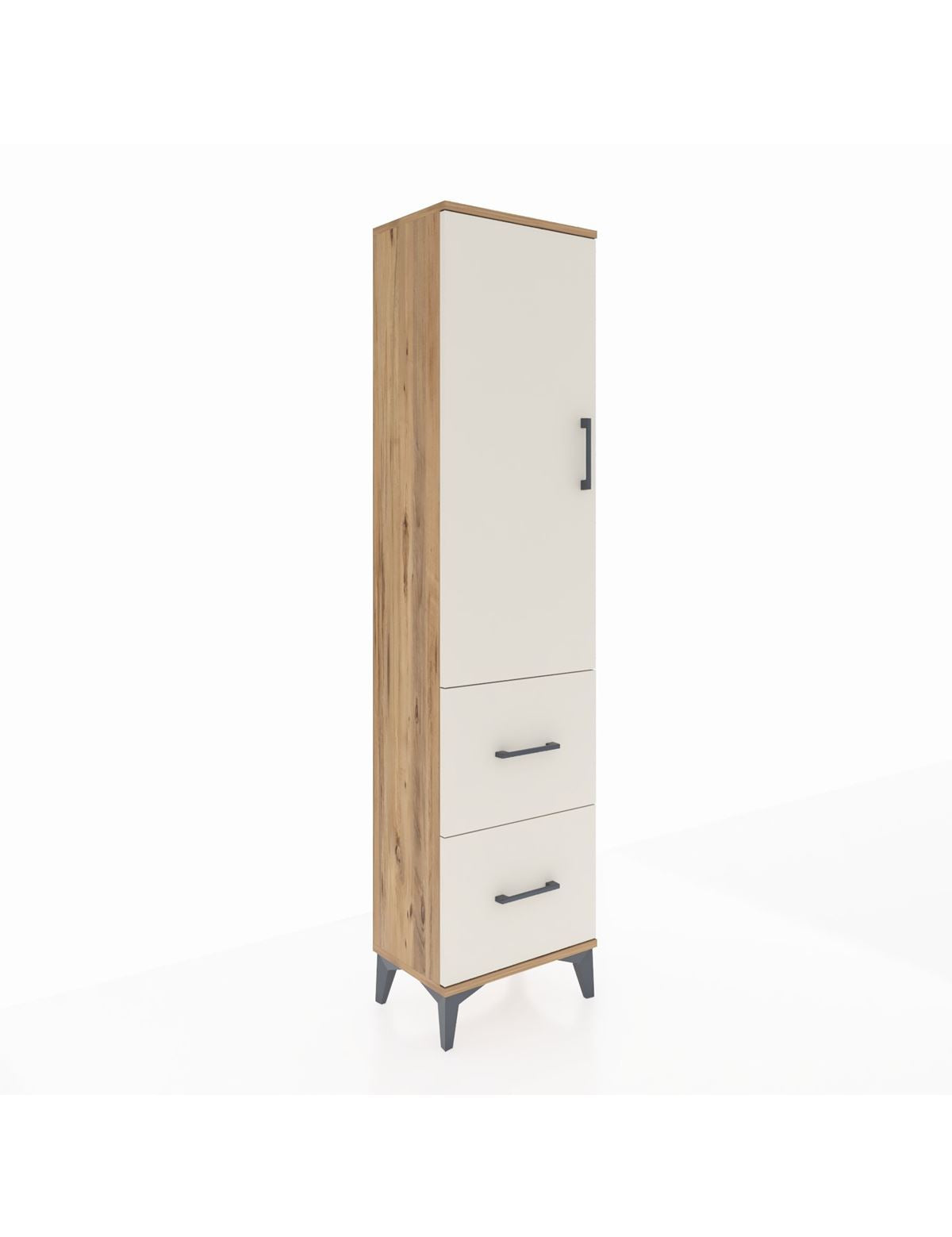 Arges Dolap 4 Raflı 2 Çekmeceli Tek Kapaklı 44x30x182 - S22M021V7A