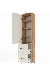 Arges Dolap 4 Raflı 2 Çekmeceli Tek Kapaklı 44x30x182 - S22M021V7A
