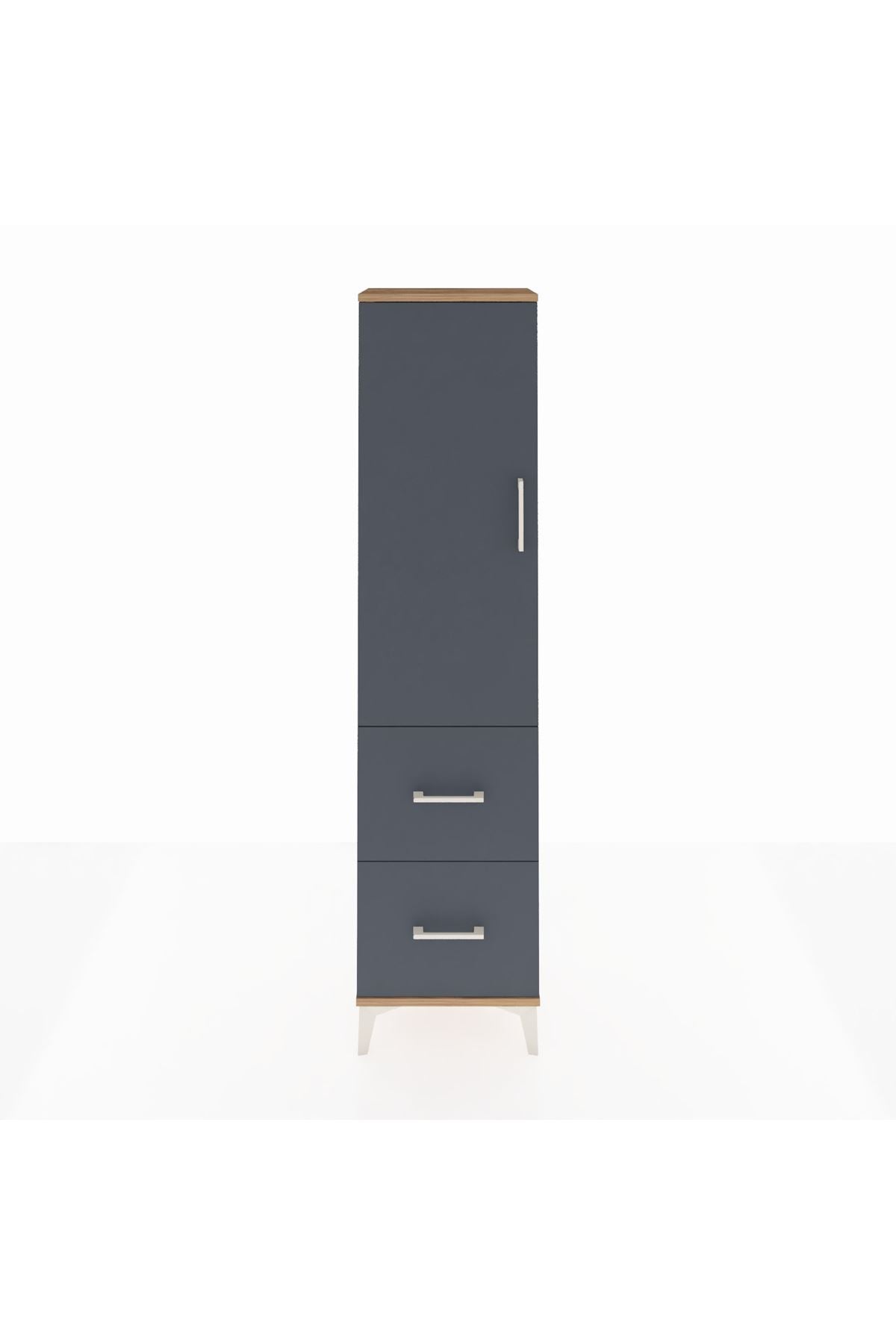 Arges Dolap 4 Raflı 2 Çekmeceli Tek Kapaklı 44x30x182 - S22M021V8A