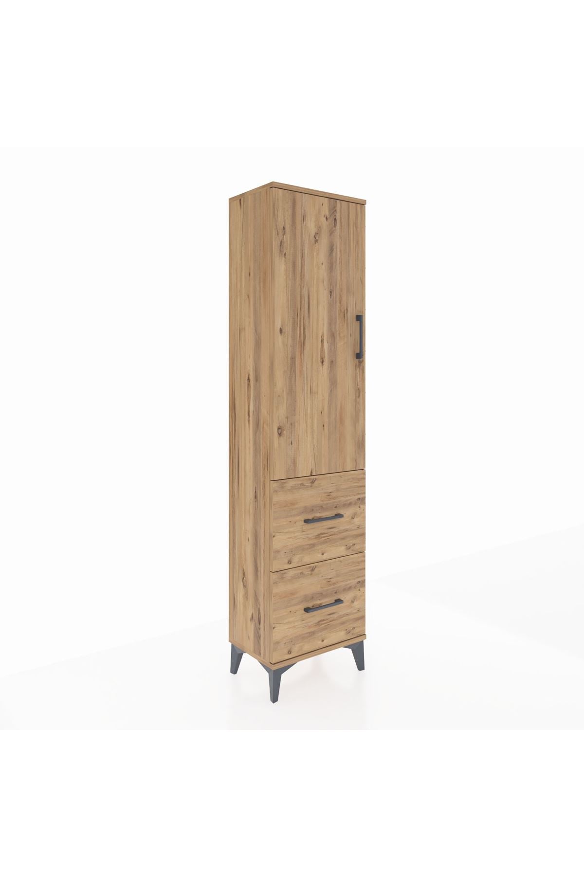 Arges Dolap 4 Raflı 2 Çekmeceli Tek Kapaklı 44x30x182 - S22M021V9A