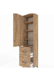 Arges Dolap 4 Raflı 2 Çekmeceli Tek Kapaklı 44x30x182 - S22M021V9A