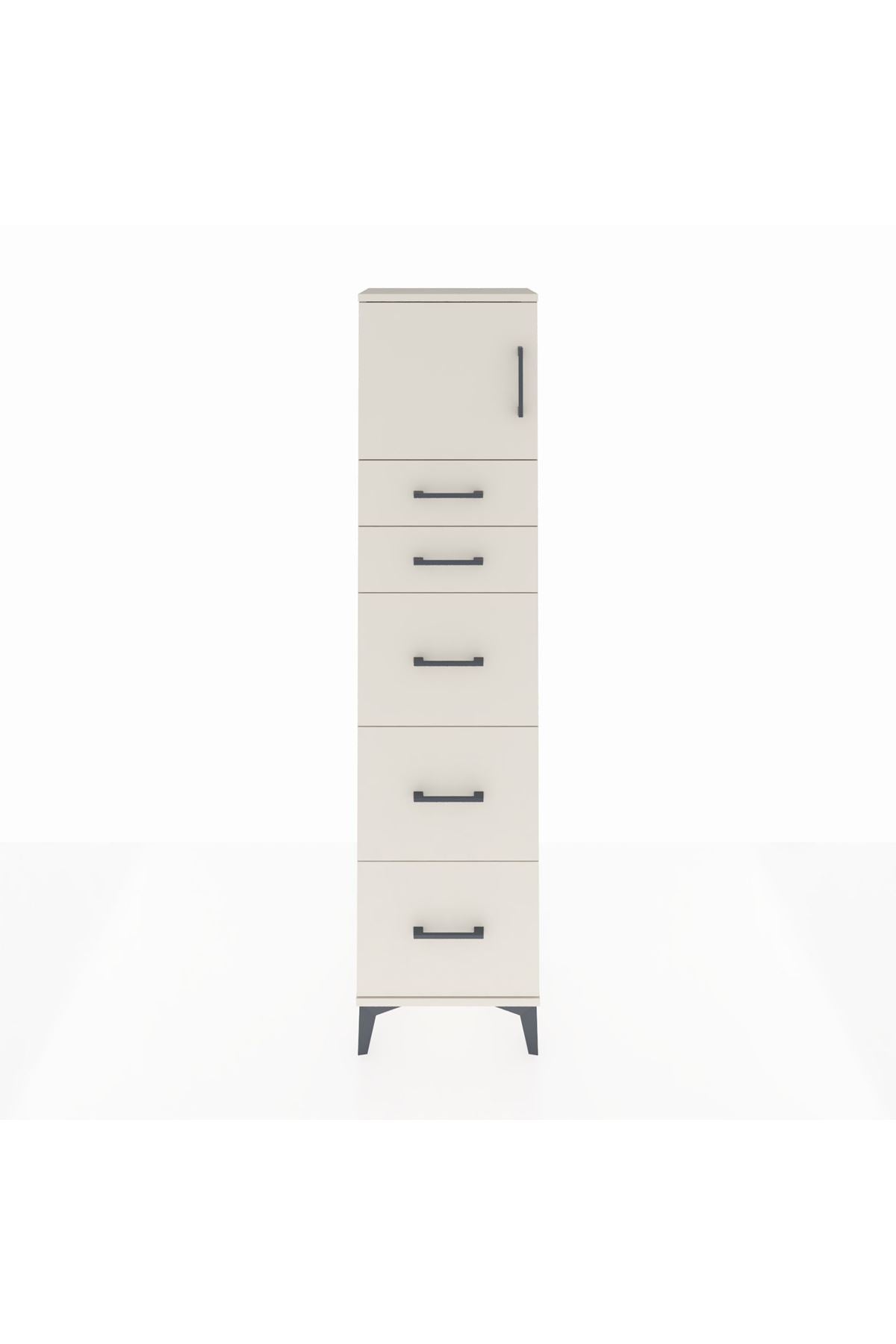 Arges Dolap Tek Raflı 5 Çekmeceli Tek Kapaklı 44x30x182 - S22M022V1A