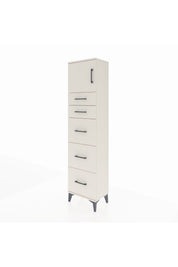 Arges Dolap Tek Raflı 5 Çekmeceli Tek Kapaklı 44x30x182 - S22M022V1A