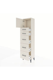Arges Dolap Tek Raflı 5 Çekmeceli Tek Kapaklı 44x30x182 - S22M022V1A