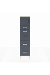 Arges Dolap Tek Raflı 5 Çekmeceli Tek Kapaklı 44x30x182