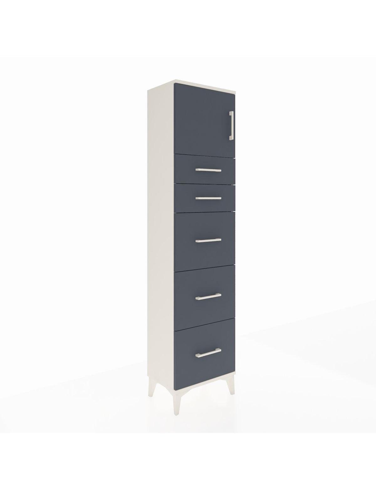Arges Dolap Tek Raflı 5 Çekmeceli Tek Kapaklı 44x30x182 - S22M022V2A