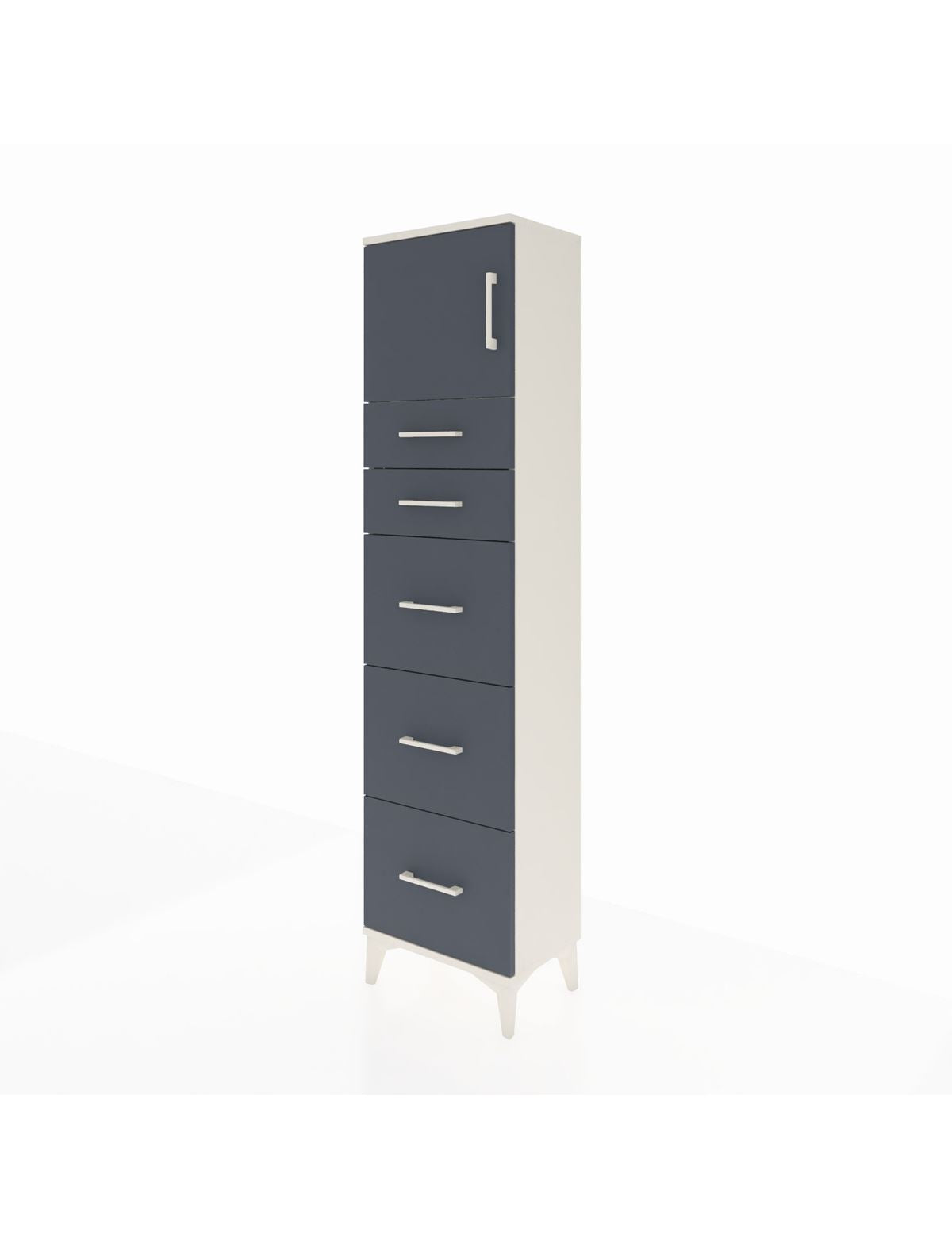 Arges Dolap Tek Raflı 5 Çekmeceli Tek Kapaklı 44x30x182 - S22M022V2A