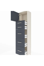Arges Dolap Tek Raflı 5 Çekmeceli Tek Kapaklı 44x30x182 - S22M022V2A