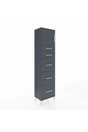 Arges Dolap Tek Raflı 5 Çekmeceli Tek Kapaklı 44x30x182 - S22M022V5A