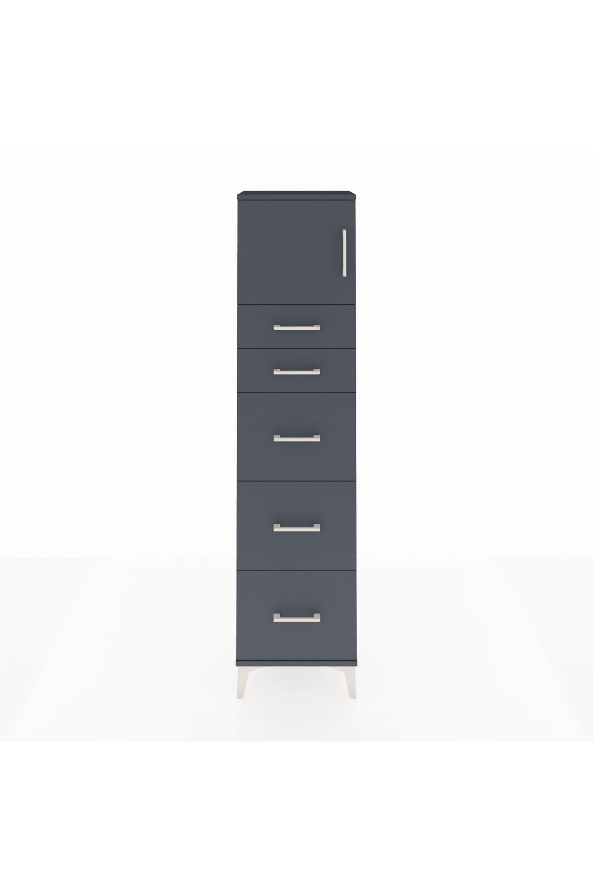 Arges Dolap Tek Raflı 5 Çekmeceli Tek Kapaklı 44x30x182 - S22M022V5A