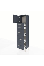 Arges Dolap Tek Raflı 5 Çekmeceli Tek Kapaklı 44x30x182 - S22M022V5A