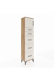 Arges Dolap Tek Raflı 5 Çekmeceli Tek Kapaklı 44x30x182 - S22M022V7A