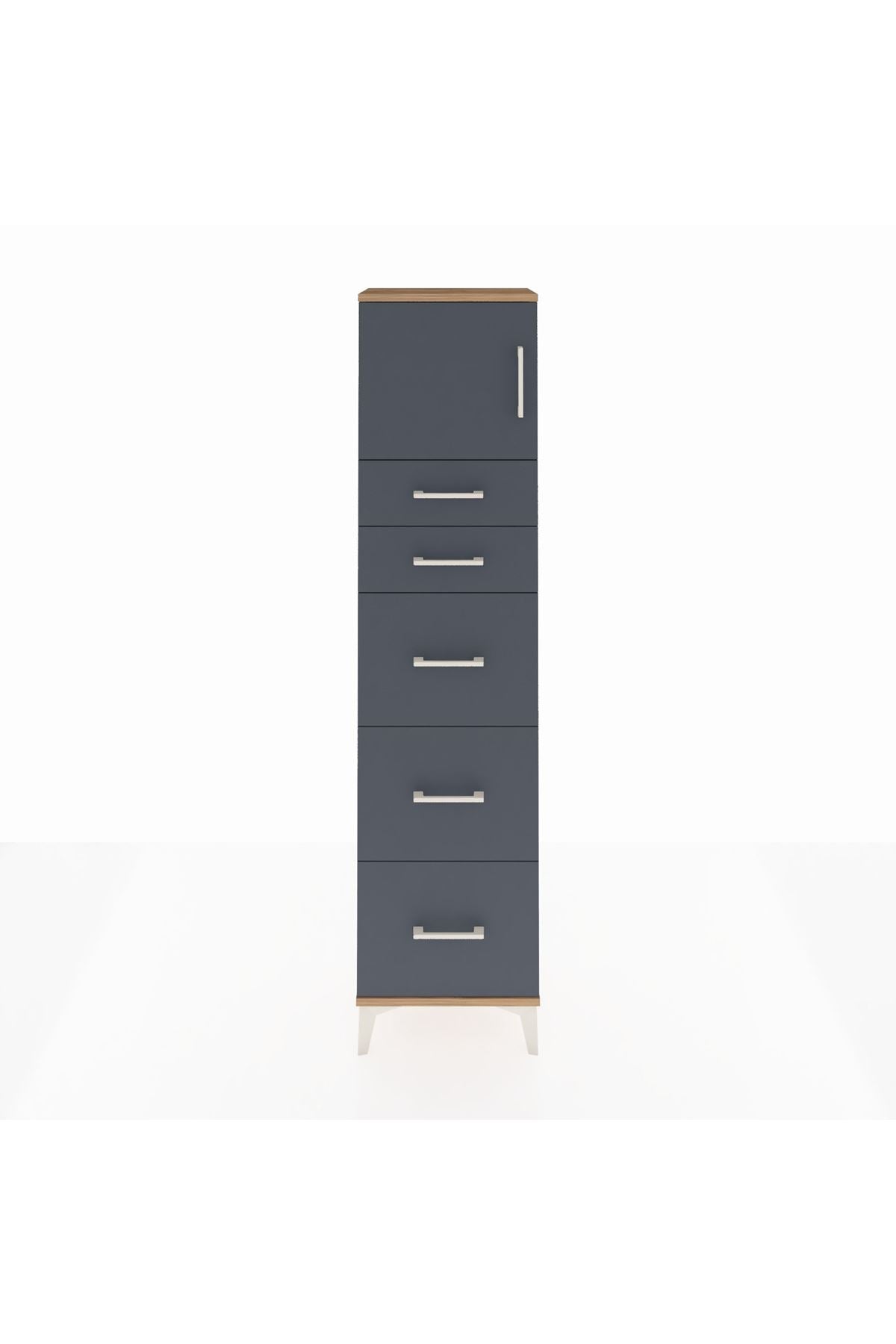 Arges Dolap Tek Raflı 5 Çekmeceli Tek Kapaklı 44x30x182 - S22M022V8A