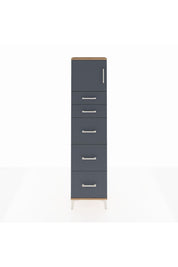Arges Dolap Tek Raflı 5 Çekmeceli Tek Kapaklı 44x30x182 - S22M022V8A