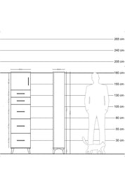 Arges Dolap Tek Raflı 5 Çekmeceli Tek Kapaklı 44x30x182 - S22M022V7A