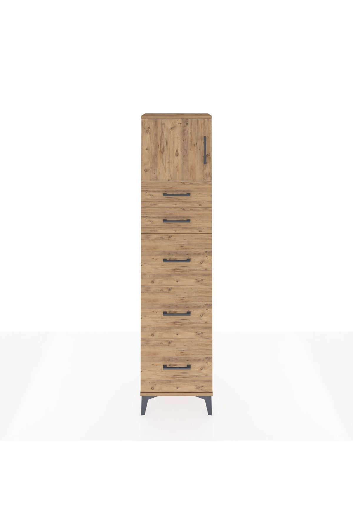 Arges Dolap Tek Raflı 5 Çekmeceli Tek Kapaklı 44x30x182 - S22M022V9A