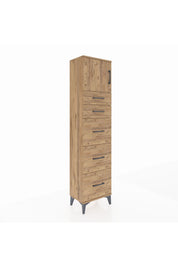 Arges Dolap Tek Raflı 5 Çekmeceli Tek Kapaklı 44x30x182 - S22M022V9A