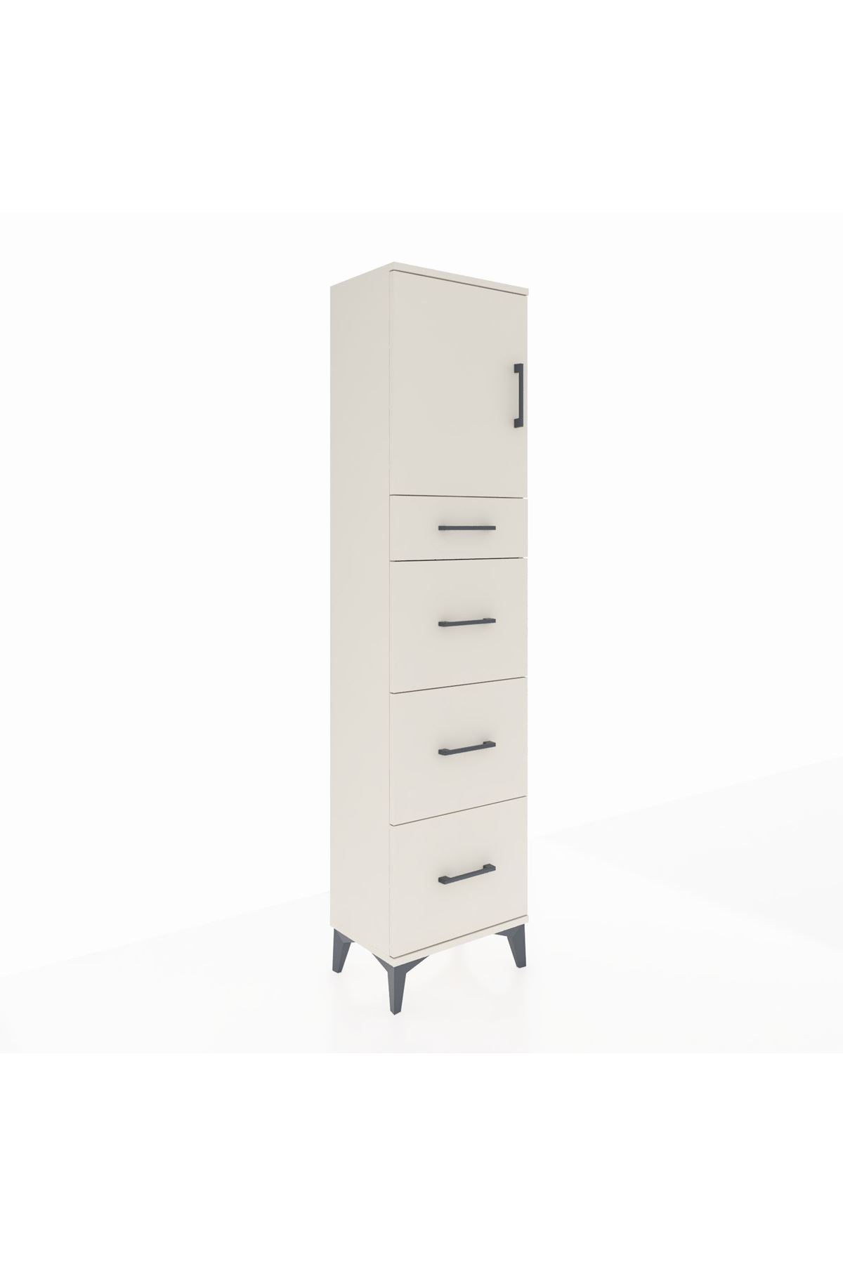 Arges Dolap 2 Raflı 4 Çekmeceli Tek Kapaklı 44x30x182 - S22M023V1A