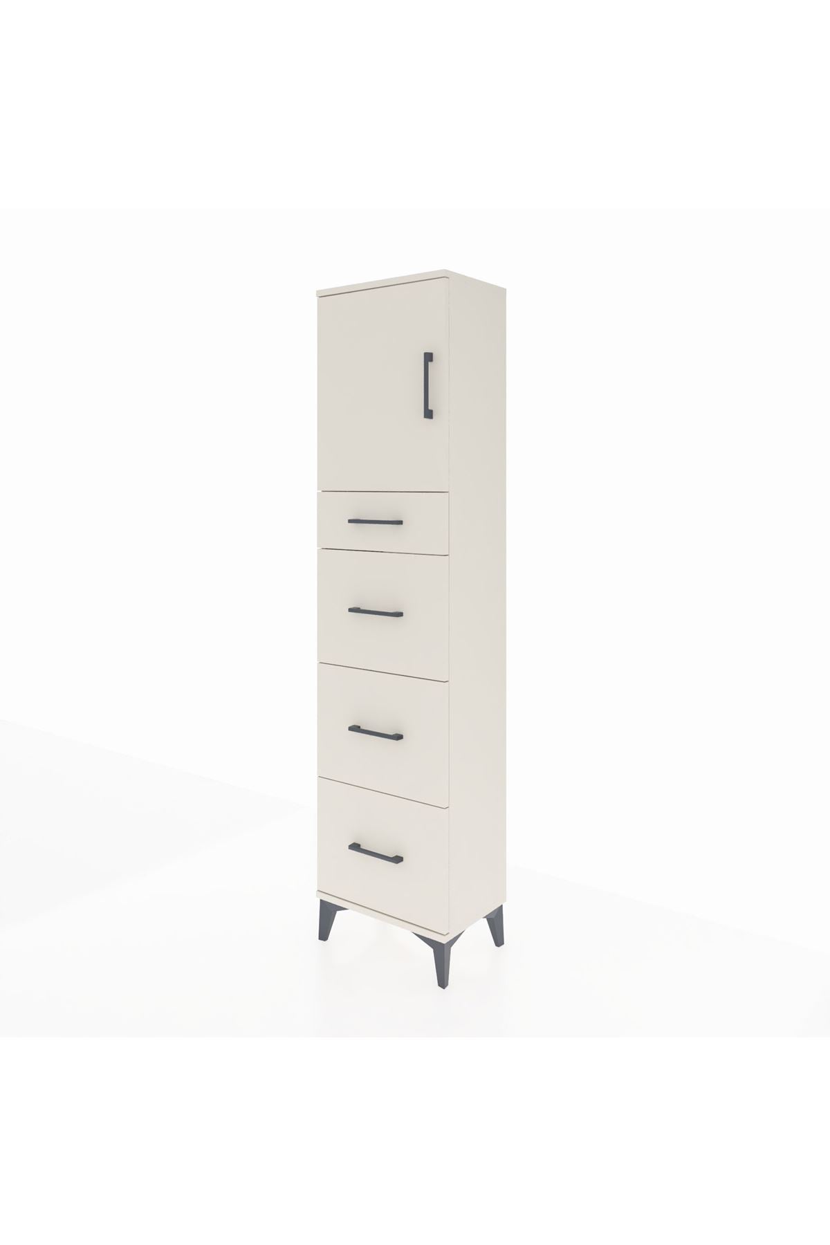Arges Dolap 2 Raflı 4 Çekmeceli Tek Kapaklı 44x30x182 - S22M023V1A