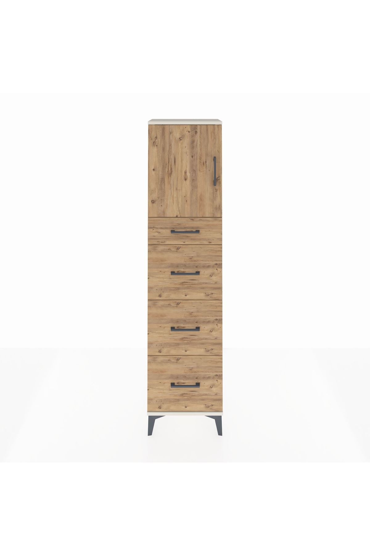 Arges Dolap 2 Raflı 4 Çekmeceli Tek Kapaklı 44x30x182 - S22M023V3A