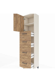 Arges Dolap 2 Raflı 4 Çekmeceli Tek Kapaklı 44x30x182 - S22M023V3A